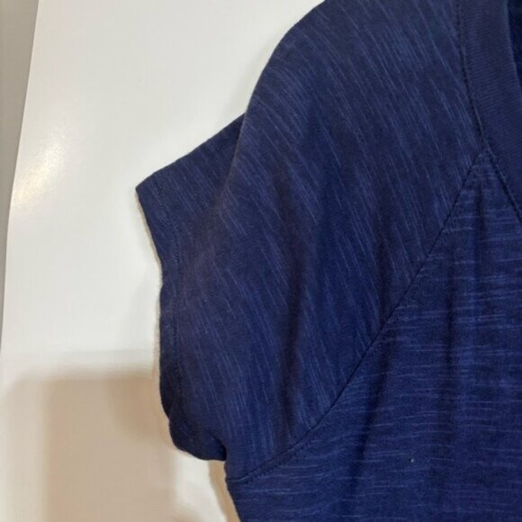 Lands End Canvas Sheath T-shirt Dress Medium Navy Mint Coastal Nautical - Picture 5 of 9